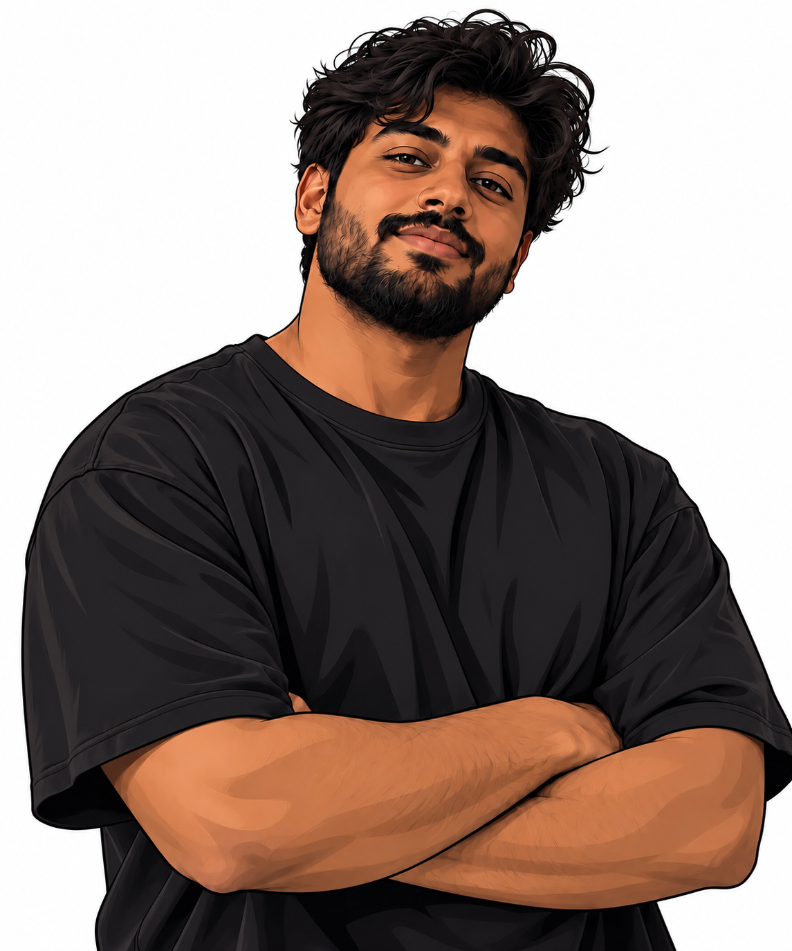 Illustrated portrait of Elias Kumar