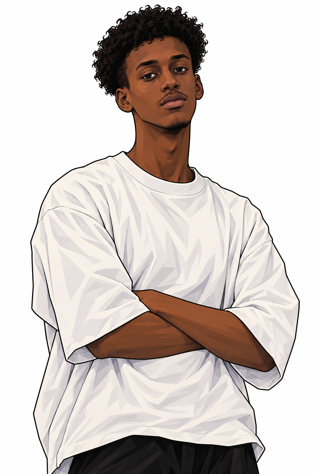 Illustrated portrait of Abdi Malik